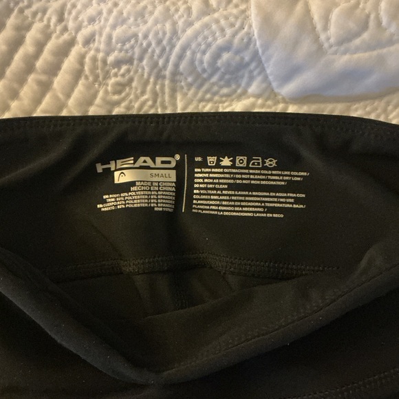 Head Black Athletic Leggings with diamond pattern on front lower leg - Picture 5 of 9